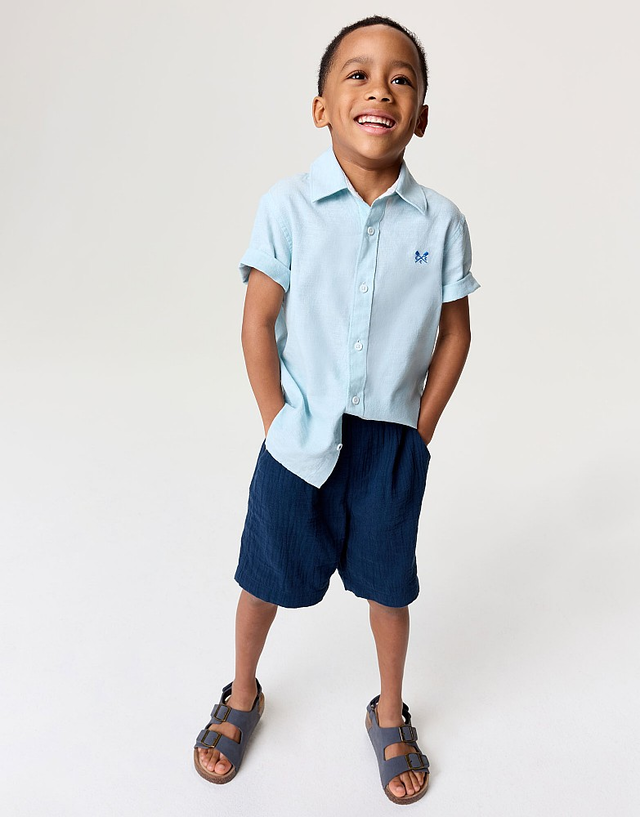 Cotton Shorts in Dark Navy