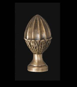 Acorn Style Lamp Finial, 2 1/8 inch ht, 1/4-27 tap (11074A)