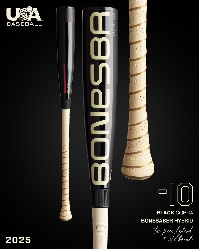 2025 BONESABER HYBRID BLACK COBRA EDITION USA METAL BASEBALL BAT -10