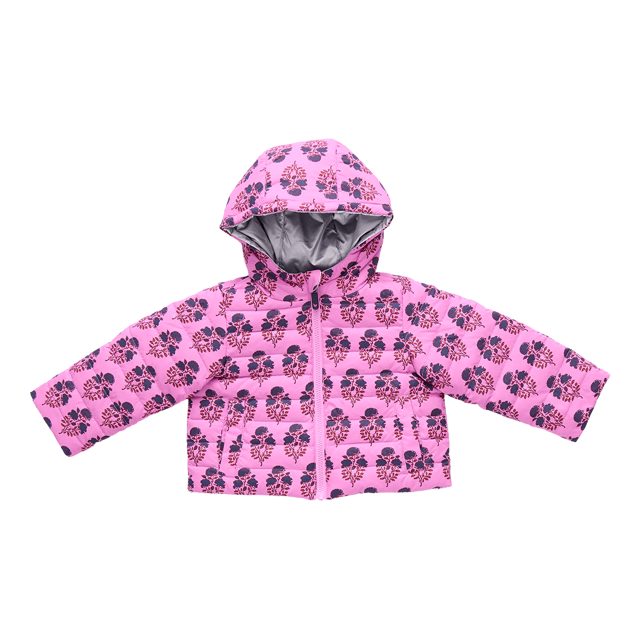 Girls Reversible Riley Jacket - Pink Strawflower