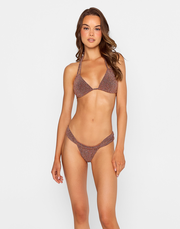 Casey Triangle Top - Brown Glitter