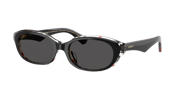 BURBERRY BE4447D Top Black Vintage Check - Women Luxury Sunglasses, Dark Grey Lens