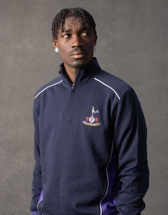 Spurs Mens Retro Crest 1/4 Zip Sweatshirt