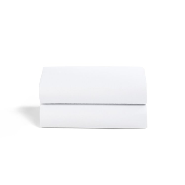 Crib 2 Pack Fitted Sheets - White