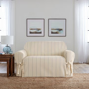 Heavyweight Cotton Duck One Piece Loveseat Slipcover | 100% Cotton | Machine Washable