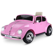 Aosom Licensed Volkswagen Beetle Ride-on Kids Electric Car with Secondary Remote Control & Extra Wide Safety Tires - Pink