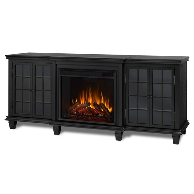 Real Flame Marlowe Fireplace TV Stand in Black
