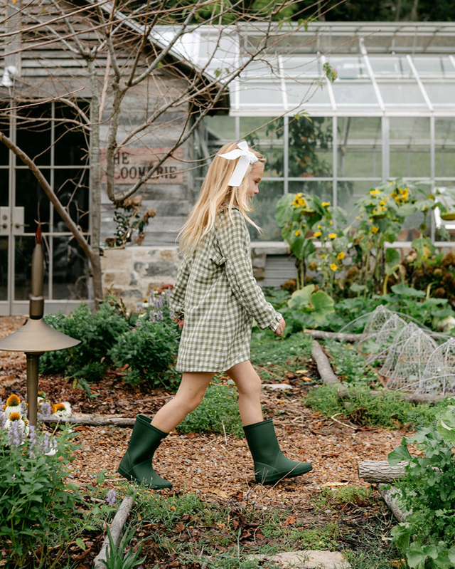 Goldie Dress - Green Gingham