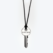 Classic Key Black Cord Necklace