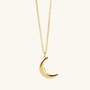 Crescent Moon Necklace Gold