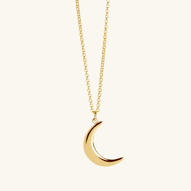Crescent Moon Necklace Gold