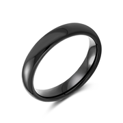 Basic Dome Tungsten Wedding Band Black Rose Gold Titanium Comfort Fit Ring for Men