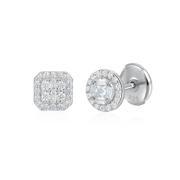 S925 Baguette Mix Halo Stud Earring Set