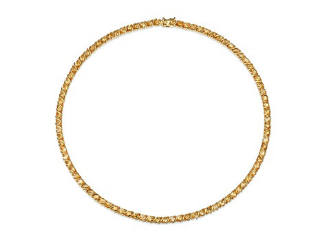 Yellow Citrine 18k Yellow Gold Over Sterling Silver Tennis Necklace 18.06ctw