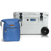 60 Quart Roto Molded Cooler with Wheels + Free Soft Sided Backpack Cooler - Promo