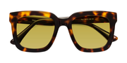 Tortoise Oversized Acetate Square Tinted Sunglasses with Champagne Sunwear Lenses - Parr