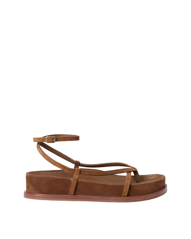 Sonny Cacao Suede Wrap Sandal