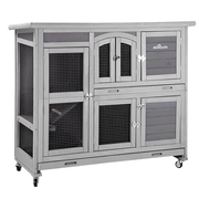 Aivituvin-AIR06-C 2 Story Rabbit Hutch On Wheels (Inner Space 8.32 ft²)