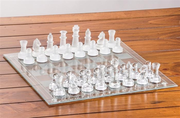 14" Etched Glass Chess Set