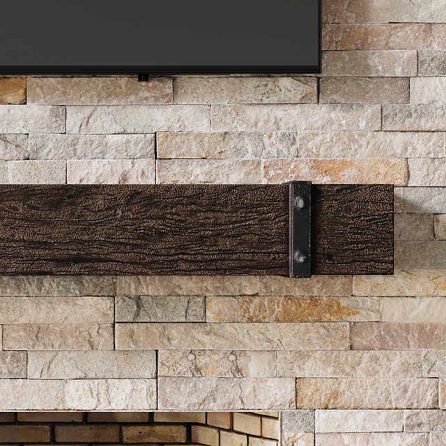 Thermastone Banded Concrete Fireplace Mantel Shelf