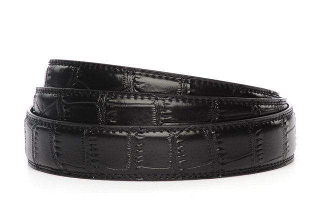 1.25" Black Faux Croc Strap