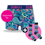 Women's Patterned Cotton Boxer Shorts Subscription - 12 Months Prepaid (Free Socks!)