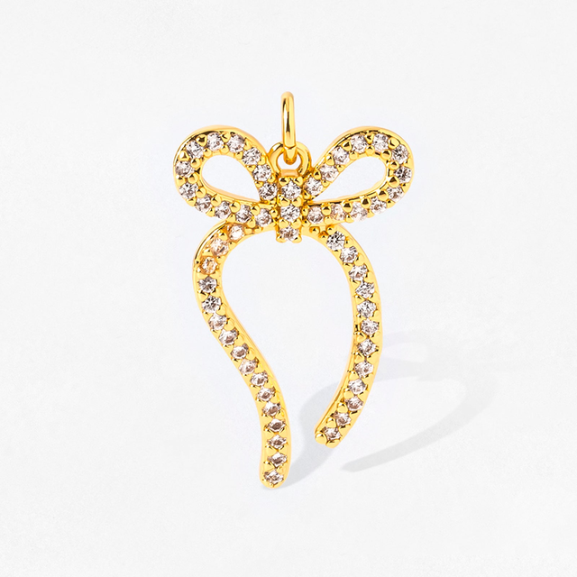 Pave Bow Charm Pendant