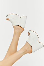 Faux Leather Platform Wedges