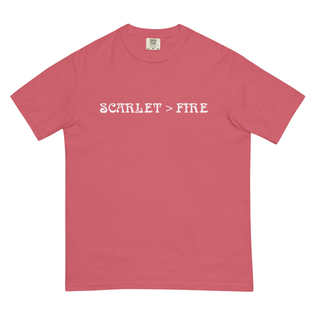 Grateful Dead Lyrics | Comfort Tee | Scarlet Fire Pink