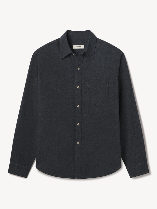 Grey / Navy Nailhead Pacific Twill Flannel Bd Shirt