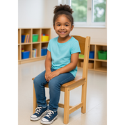 Solid Hardwood Child-Sized Chair | 14" Seat Height, Durable & Safe Classroom Seating
