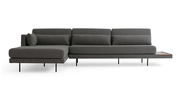 Davenport 116" Fabric Sofa Sectional Left, Gris Boucle