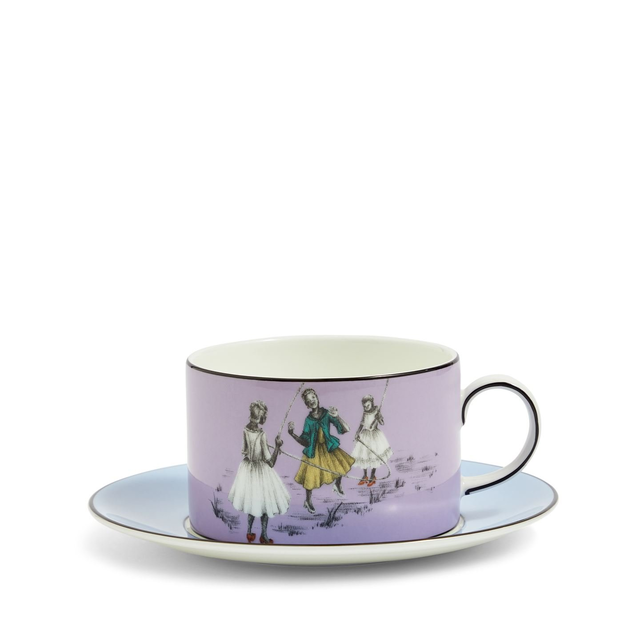 Sheila Bridges Teacup & Saucer Skipping