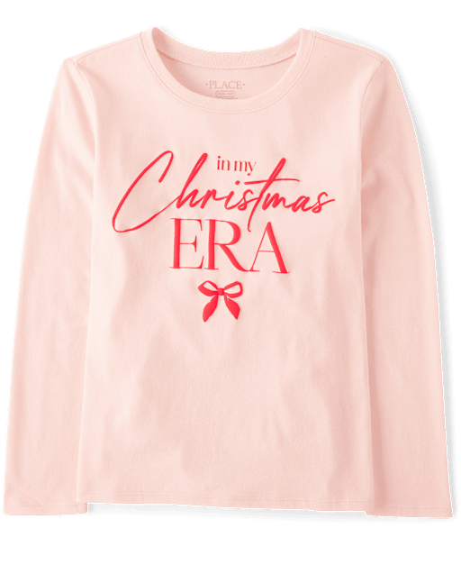 Girls Pink Cat Things Graphic Tee - Pink