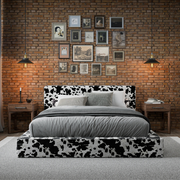 Ultra Set: Bed Frame and Headboard | Vegan Cowhide