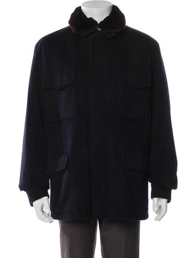 Traveler Storm System Mink Fur Lined Vicuña Overcoat