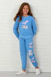 Firehouse NY Girls Ice Blue Disco Teddy & Cherry Sweatpant
