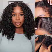 
     Flash Sale Pre Bleached Big Volume Kinky Curly Wigs 7x5 Pre-Cut Lace Bye Bye Knots Put on and Go Glueless Wig