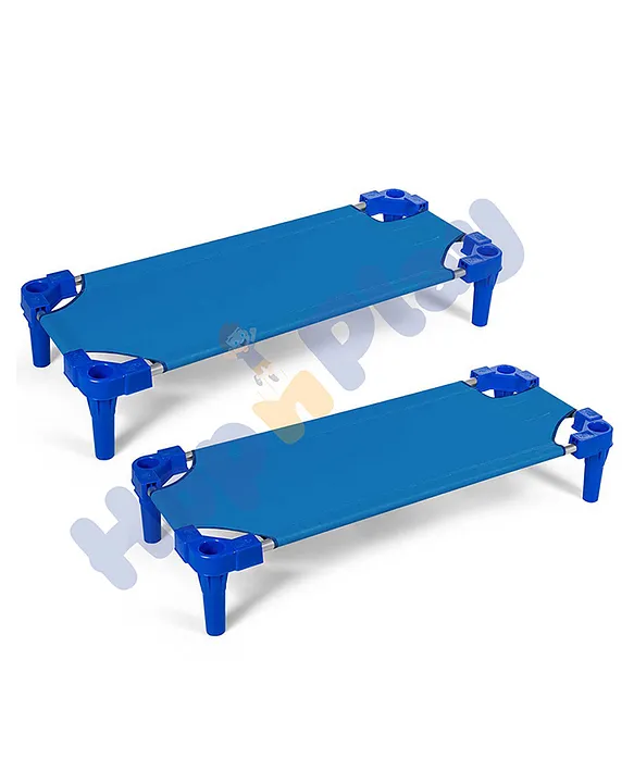 Hop N Play Kids Stackable Bed for Preschool/Daycare, Sleeping Cots, Toddler Nap time Classroom Furniture, Standard Size (Stainless Steel Tubes)- Pack of 2