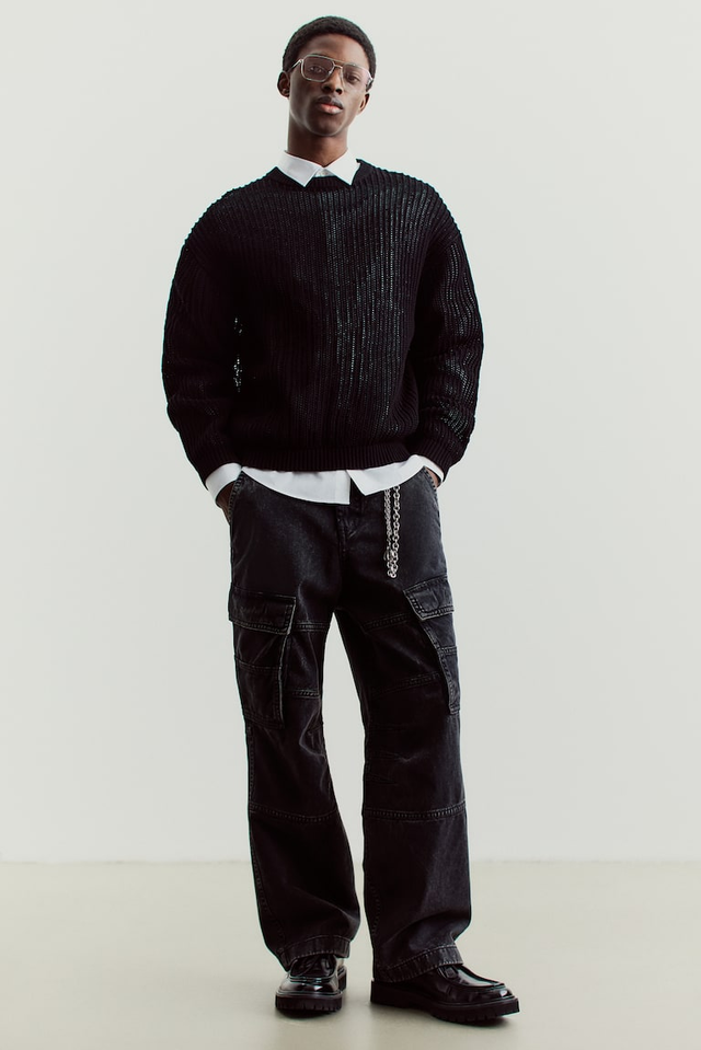 Loose-Fit Cotton Cargo Pants