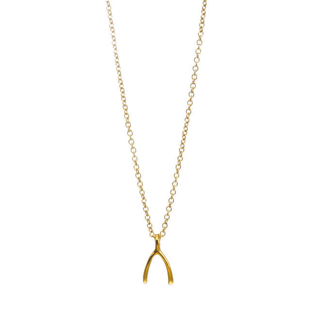 Wish Wishbone Pendant Necklace