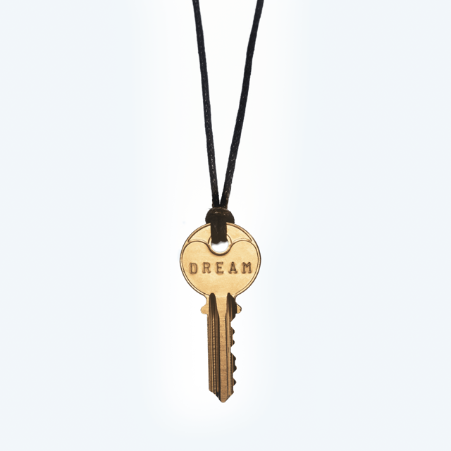 Classic Key Black Cord Necklace