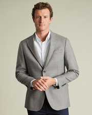 Wool Texture Twill Jacket - Silver