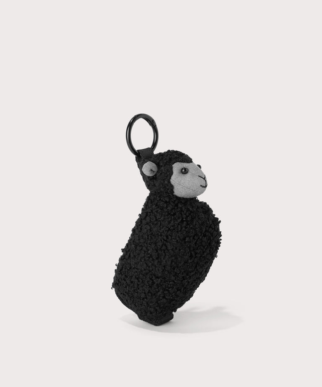 Sheep Keychain in Onyx Shearling