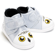 Snowy Owl Squeaky Toddler Shoes | Sparkly White