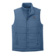 Corvette Logo Embroidered Puffer Vest - Dusk Blue