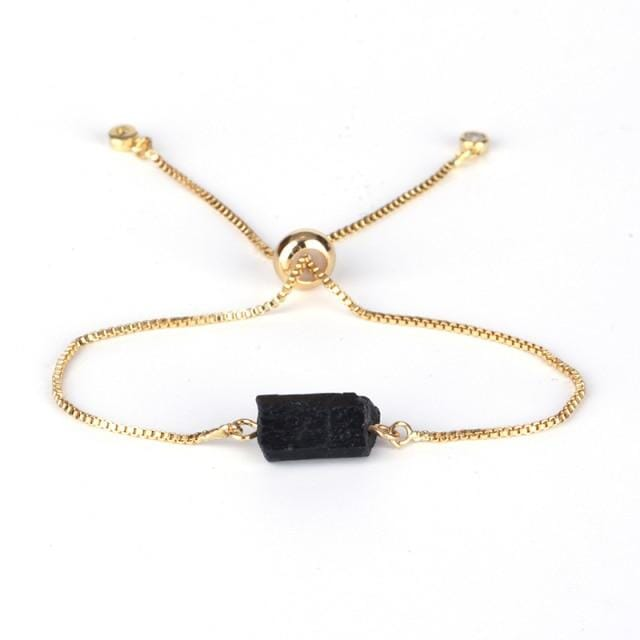 Natural Rough Black Tourmaline Stone Bracelet