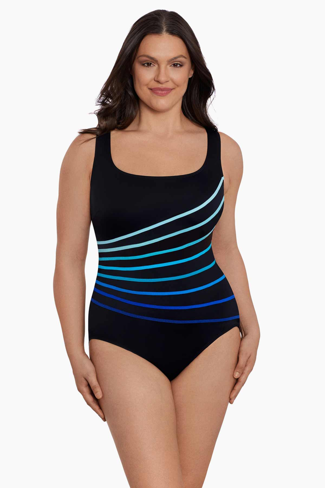 8 Overlay Fan Tank Long Torso One Piece Swimsuit Block It Up