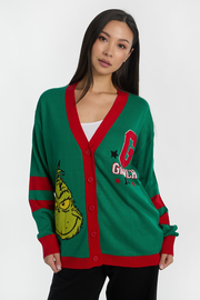 The Grinch Button-Up Varsity Cardigan