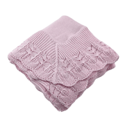 Cotton Jersey Baby Blanket with Knitted Scallop Lace Border - Can be Monogrammed